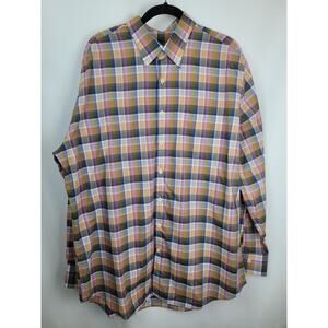 Peter Millar Men's Colorful Multi Colored Plaid Madras Button Down Shirt Sz XL